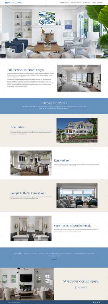 Cottage Company Interior Design Page