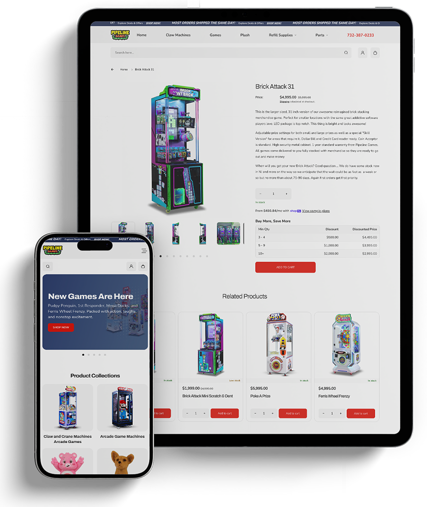 Pipeline Games Phone and iPad