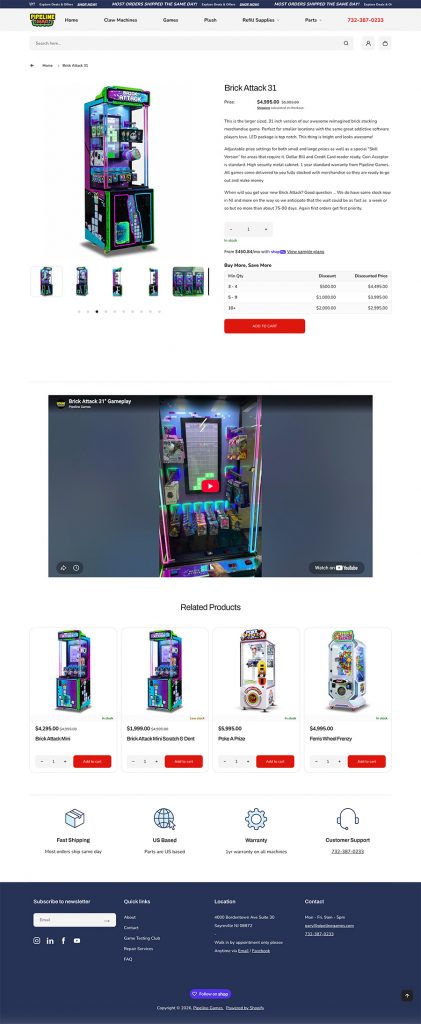 Pipeline Games Product Page